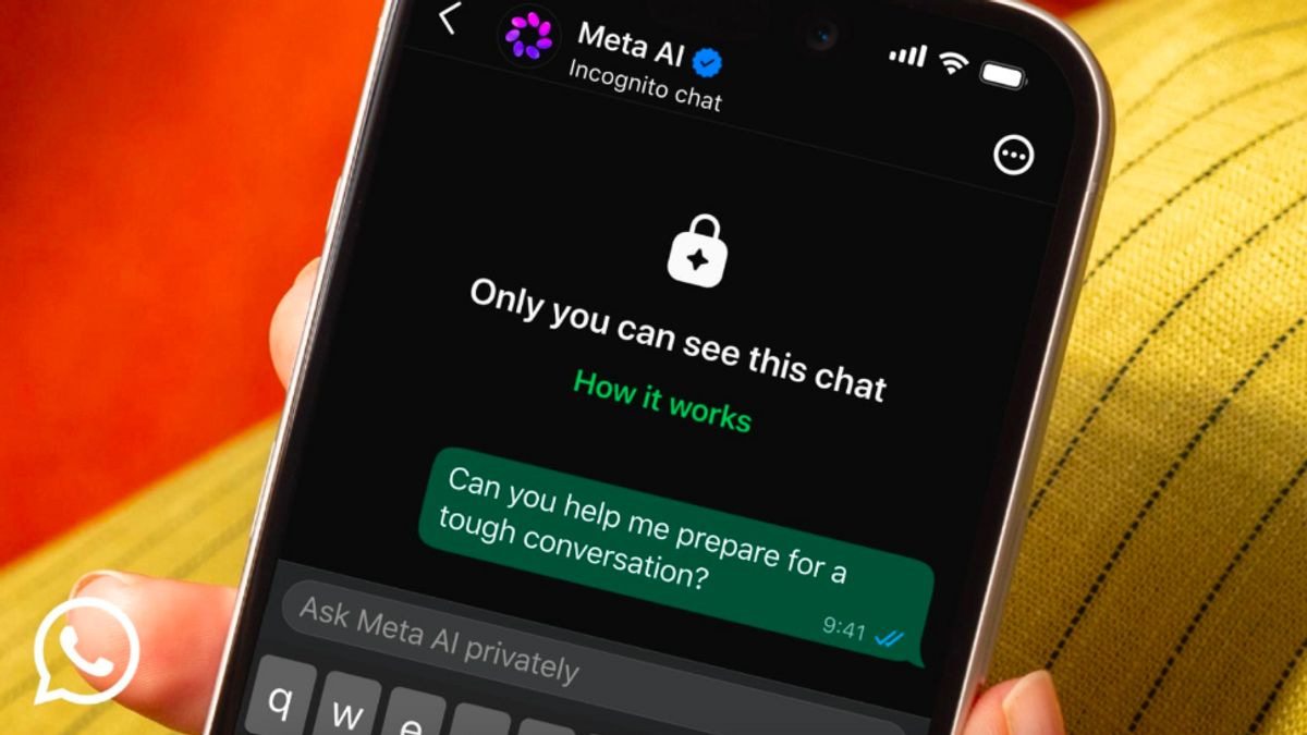 WhatsApp Rilis Fitur Obrolan Incognito dengan Meta AI, Chat Lebih Privat dan Aman