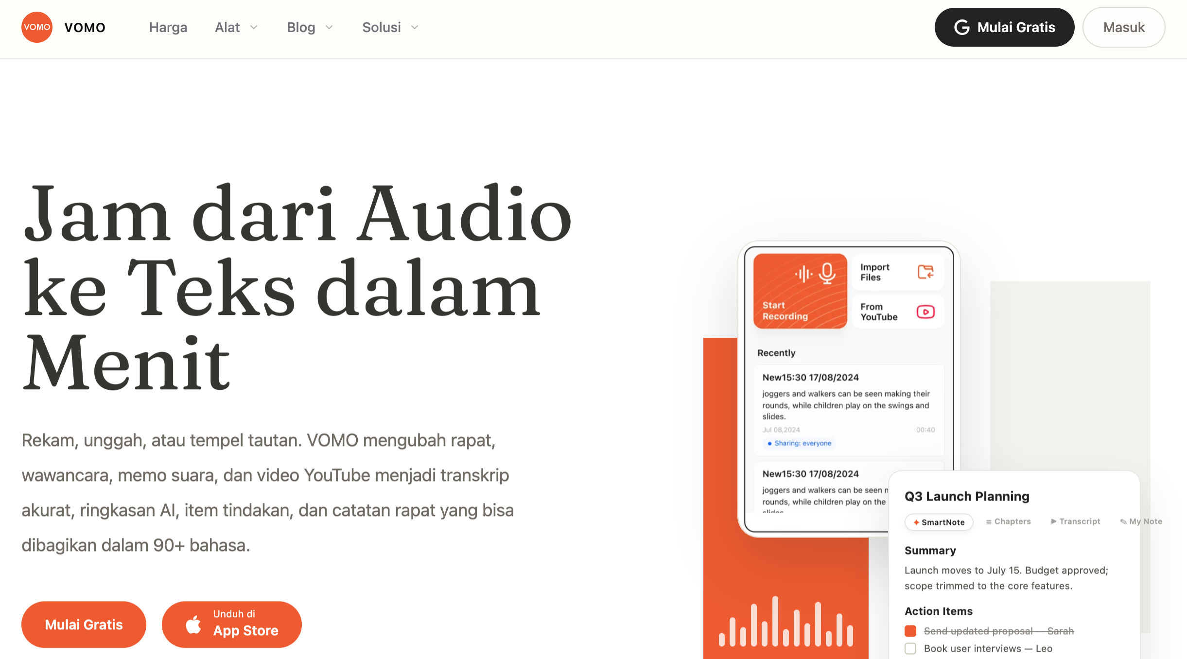 Ulasan VOMO AI: Alat Transkripsi Audio yang Serius Menggarap Pasar Indonesia