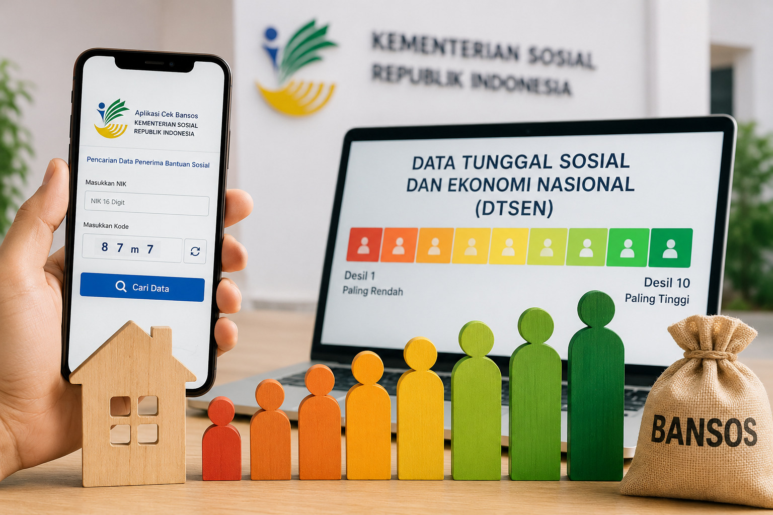 Arti Desil 1-10 dan Cara Cek Desil Bansos Kemensos Pakai NIK KTP